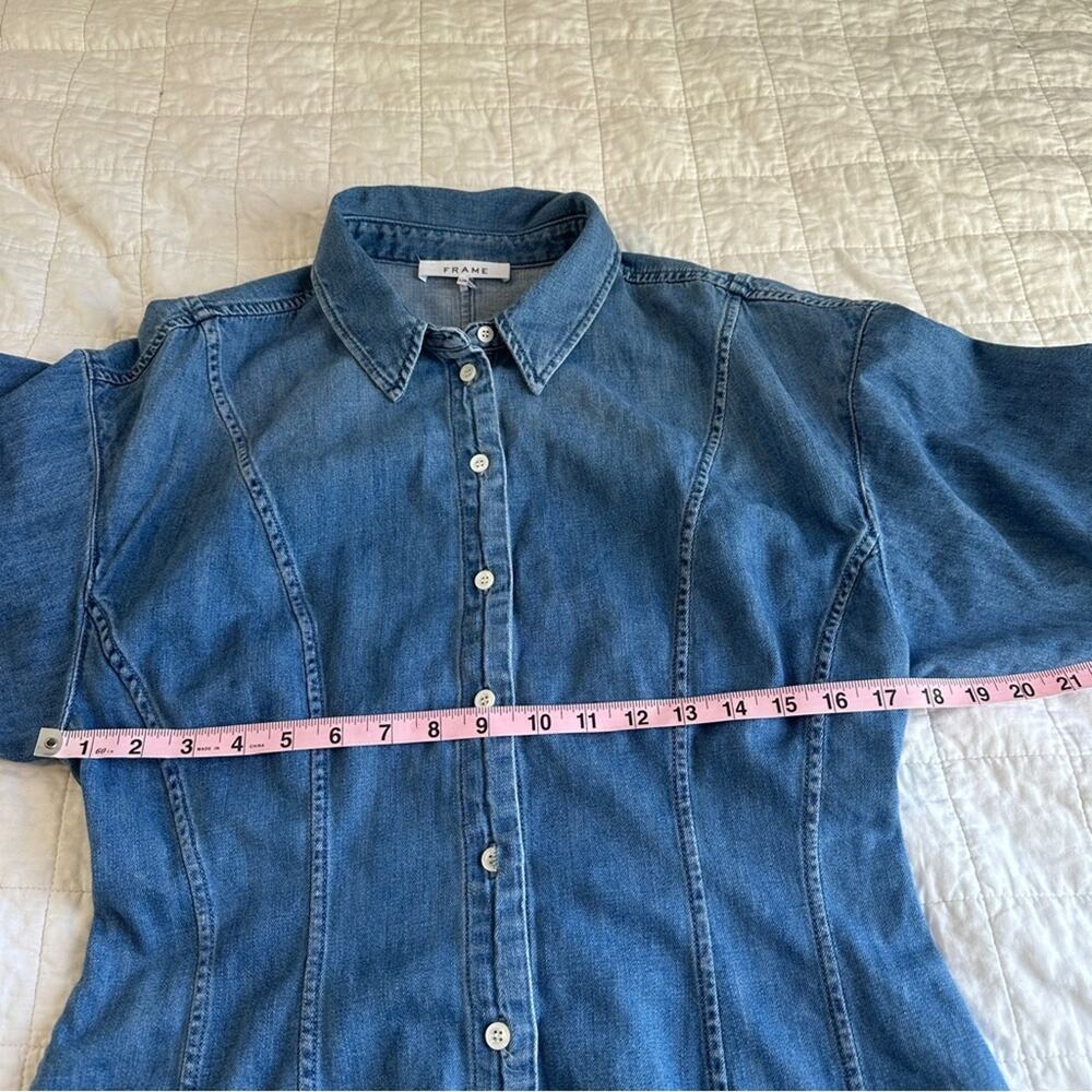 Frame Panelled Denim Dress Large - Picture 6 of 10
